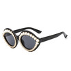 SHAUNA Lips Sharp Luxury Crystal Decoration Women Cat Eye Sunglasses Fashion Ladies Gradient Lens Glasses UV400