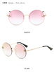 SHAUNA Little Bee Decoration Popular Women Round Gradient Sunglasses UV400