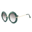 SHAUNA Oversize Faceted Frame Women Round Sunglasses Popular Ladies Gradient Lens Shades UV400