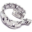 Hpolw Heavy Cross Investment Casting Stainless Steel Mens Biker silver Lobster Clasps Bracelet