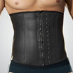 Latex Men Corset Waist Trainer Steel Boned Waist Body Cincher Corset Belt Girdle