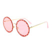 SHAUNA Luxury Crystal Decoration Women Round Sunglasses Oversize Ladies Rimless Shades UV400