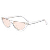 SHAUNA Unique Half Frame Women Cat Eye Sunglasses Brand Designer Fashion Ladies Pink TintClear Lens Shades