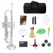 Professional Brass Trumpet Bb B Flat with Mouthpiece Carry Bag Tuner Mute Trumpet Stand Gloves Cleaning Tools