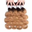HCDIVA Ombre Hair T1b27 Dark Roots Blonde End 4PCSLOT Pre-Colored Ombre Brazilian Body Wave Human Hair Extensions