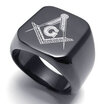 Hpolw Freemason Masonic Mens Ring 316L Stainless Steel Band Color Black