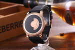 New Arrive Men Gifts Brief Design Black Rubber Strap Creative Turntable&unique Design For Young Fashion Quartz Wrist Watches
