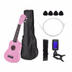 21 Inch Colored Acoustic Soprano Ukulele Ukelele Uke Kit Basswood with Carry Bag Uke Strap Strings Picks Tuner