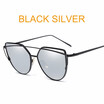 Cat Eye vintage Brand designer rose gold mirror Sunglasses For Women Metal Reflective flat lens Sun Glasses Female oculossend box