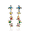 Aiyaya Fashion Jewelry 5 Small Snowflake Micro Cross Water-drop Crystal Drop Earrings Blue