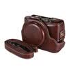 Caja de cuero de la PU de la alta calidad de la caja cubierta de Fullbody con correa ajustable para el cuello para Sony RX100M2 RX100M3 RX100M4 RX100M5 Came