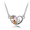 100 Original Crystals From Swa Elements Heart Pendant Necklace For Women Party Jewelry Infinity Chain Collier Mothers Day Gift 1