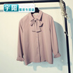 Spring loaded Korean version of the college wind bow long-sleeved base lining chiffon shirt fashion womens sweet