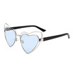SHAUNA Oversize Double Rims Women Heart Sharp Sunglasses Fashion Ladies Clear Red Lens Shades UV400