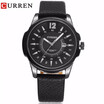 CURREN new fashion casual quartz watch men large dial waterproof chronograph releather wrist watch relojes free shipping 8123