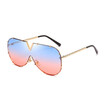 SHAUNA Oversize Integrated Lens Women Pilot Sunglasses Brand Designer Fashion Men Clear Red Lens Shades UV400