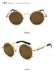 SHAUNA Classic Round Steampunk Sunglasses 9 Colors Retro Metal Springs Decoration ReflectiveClear Lens Punk Eyewear
