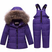parka real Fur hooded boy baby overalls girl winter down jacket warm kids coat children snowsuit snow clothes girls clothing Set
