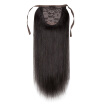 Remeehi 15" 30" Silky Straight High Ponytail With Drawstring Clip in Remy Human Hair Extensions Off Black Color 1B 100g