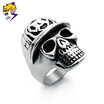 Punk Baseball cap Skeleton Biker Rings Men Vintage Silver Color Titanium Steel Steampunk Skull Rings Women Fashion Jewelry