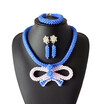 New listing Blue White Ccolor Womans Wedding Jewelry Sets African Crystal Beads Jewelry Set Bridal African Beads Jewelry Sets