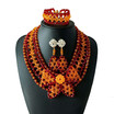 Handmade Nigerian Jewelry Set Dubai Green Red Crystal Beads Statement Necklace African Wedding Beads Jewelry Set For Bridal