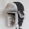 Bomber Hat Rex Rabbit Fur Trapper Hats Thick Warm Winter Snow Caps Russian Mens Fur Hat Ear Flap Caps Waterproof Cap B-8484