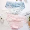 Yu Zhaolin Ms Panties Lace Print Seamless Sexy Hollow Ice Silk Panties Female Soybean Powder Light Blue Bright White One Size