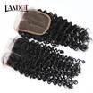 Cambodian Curly Virgin Hair Lace Closure Size 4x4 inch FreeMiddle3 Part Cambodian Remy Human Hair Swiss Closures Natural Color