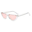 SHAUNA Unique Half Frame Women Cat Eye Sunglasses Brand Designer Fashion Ladies Pink TintClear Lens Shades