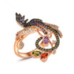 Aiyaya Trendy Bird Of Wonder Phoenix Rings For Women 18K White Gold Plated Vintage Jewelry With Tiny Cubic Zircon Paved