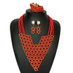 Fashion Hand Made Red Coral Wedding Bridal Jewelry African Jewelry Sets For Women Nigerian Bridal African Beads Jewelry Set