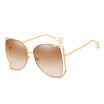 SHAUNA Venetian Pearl Decoration Oversize Half Frame Women Butterfly Sunglasses Fashion Men GradientClear Lens Shades UV400