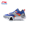 Li Ning official flagship store childrens shoes mens childrens basketball shoes Li Ning cloud bottom shock absorption wear support professional basketball shoes childrens sports shoes YKBM003-1 crystal blue 37