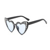 SHAUNA Laser Engraving Women Heart Sharp Sunglasses Fashion Ladies Clear Pink Sun Glasses UV400