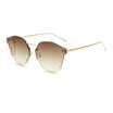SHAUNA Unique Chain Decoration Women Rimless Sunglasses Fashion Men Tea Champange Shades UV400