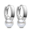 NEW Arrivals Simulated Pearl Earrings Korea Trendy Jewelry Hoop Earrings For Women White Gold Plated F40