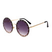 SHAUNA Luxury Crystal Decoration Women Round Sunglasses Oversize Ladies Rimless Shades UV400