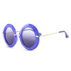 SHAUNA Oversize Faceted Frame Women Round Sunglasses Popular Ladies Gradient Lens Shades UV400