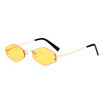 SHAUNA Fashion Rimless Women Diamond Sharp Sunglasses Popular Men Clear Red Lens Shades UV400