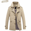 2017 New Fashion men are upscale in winter slim Fit Casual trench coatmale pure color Pure cotton long jackets S-5XL