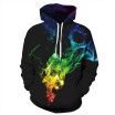 QYDM0214Mens Hoodie 3D Printed Women Pullover Sweater