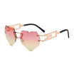 SHAUNA Classic Rimless Women Heart Sharp Sunglasses Fashion Men Gradient Lens Punk Glasses UV400