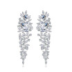 Aiyaya White Gold Plated 6017mm Small Micro Crystal Pave Waterdrop Drop Earrings Bridal