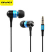Awei ES-Q3 In-Ear Earphone Stereo Headphones Earbuds Super Bass Headset Fone de ouvido Auriculares Ecouteur Kulaklik Audifonos