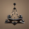 Baycheer HL458675 Industrial 5 Light Chandelier with Star Design in Black Finish 5 Light