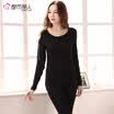 Urban beauty thermal underwear womens suit classic round neck Slim solid color seamless ladies autumn clothes long pants 2W7102 skin color XL