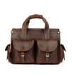 Retro Crazy Horse Leather Mens Leather Laptop Bag Mens Tote First Layer Leather Shoulder Bag Messenger Bag