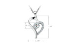 Aiyaya White Gold Plated Cubic Zircon Brand Love Heart Shape Pendant Necklaces Fashion Summer Jewelry for Women Wedding