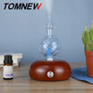 TOMNEW Glass Essential Oil Diffuser Wood Aromatherapy Aroma Mist Maker Fogger Incense Aromatic Machine with 7 Colors LED Light